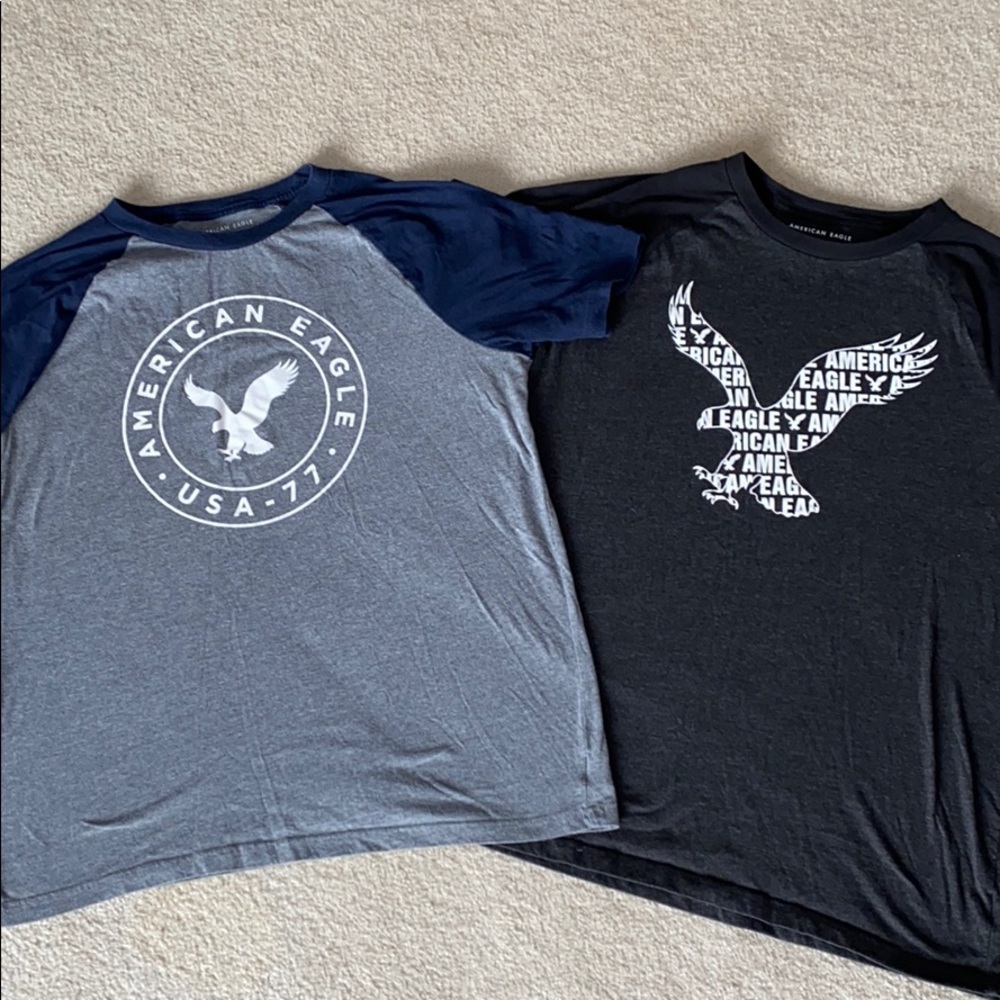 2 men’s xl standard fit American Eagle shirts
